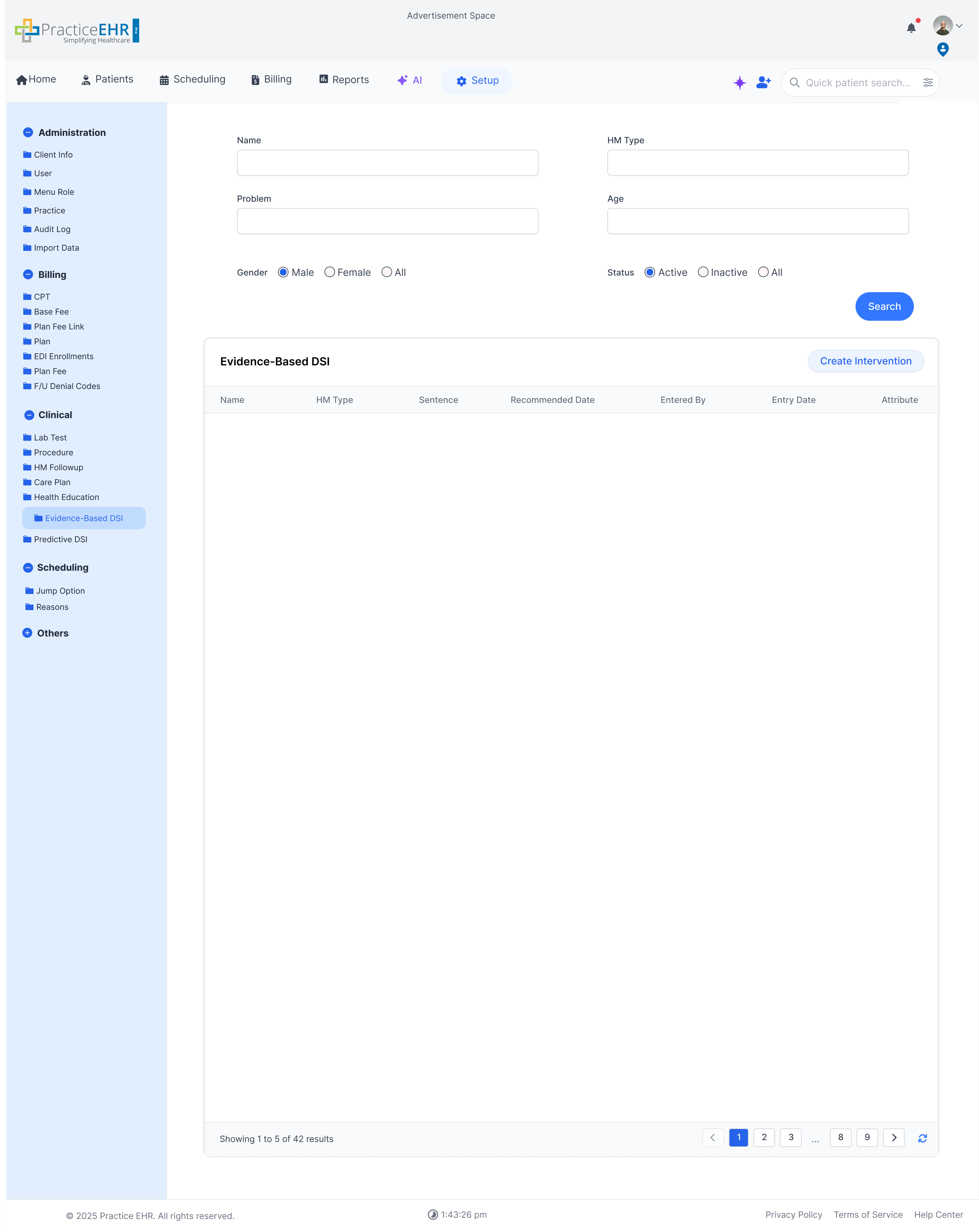 Evidence-Based DSI screen